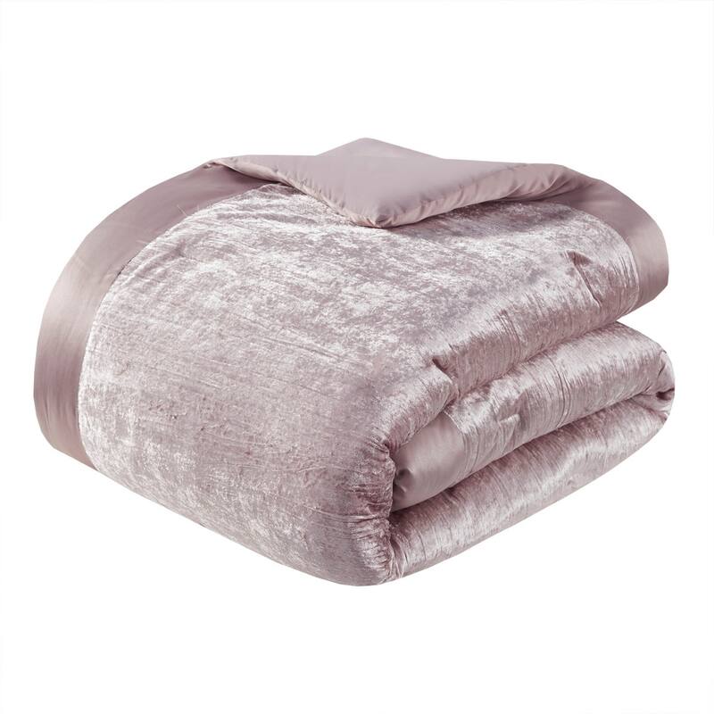 GDF Studio - Crinkle Velvet Comforter Set with Decorative Pillows