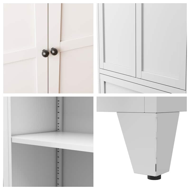 72" Pantry Kitchen Storage Cabinet with 2 Drawers & Adjustable Shelves