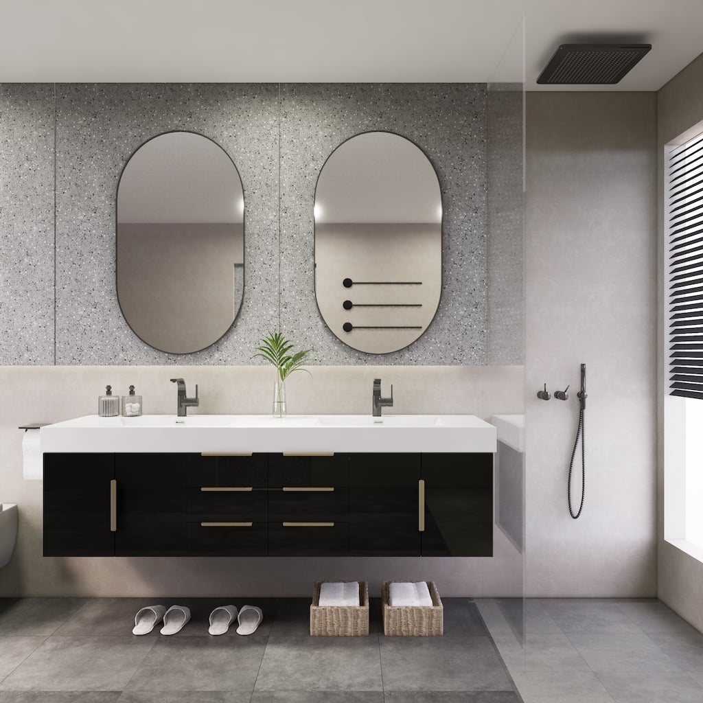 Noble 72" Floating Vanity with Reinforced Acrylic Double Sink