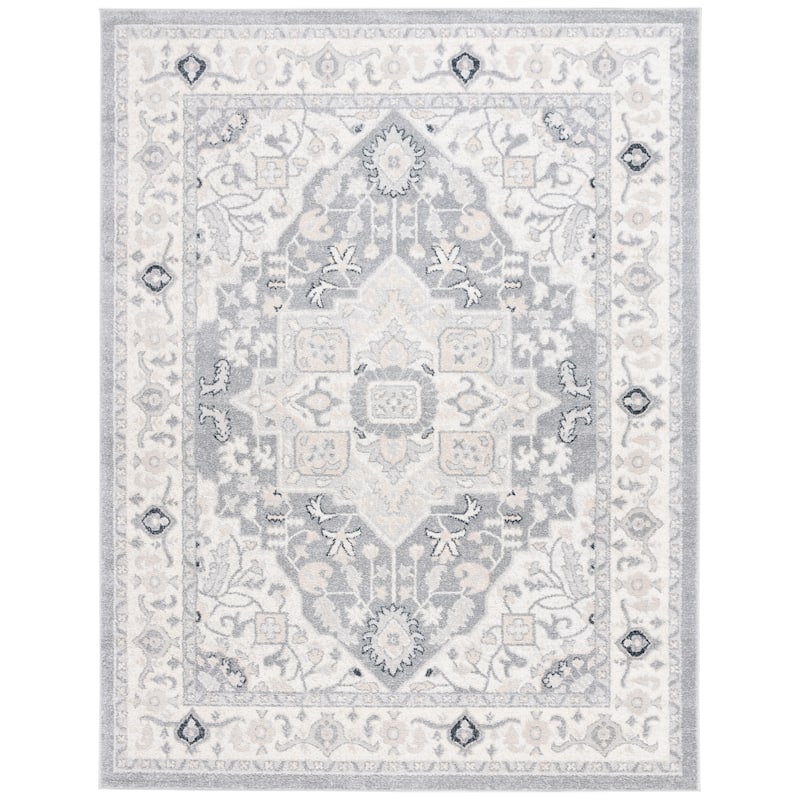 SAFAVIEH Layla Lorelei Shabby Chic Farmhouse Rug - 9' x 12' - Ivory Grey/Charcoal