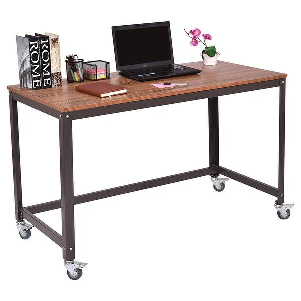 Mobile Computer Desk Simple Style Rolling Home Office Study Table Overstock