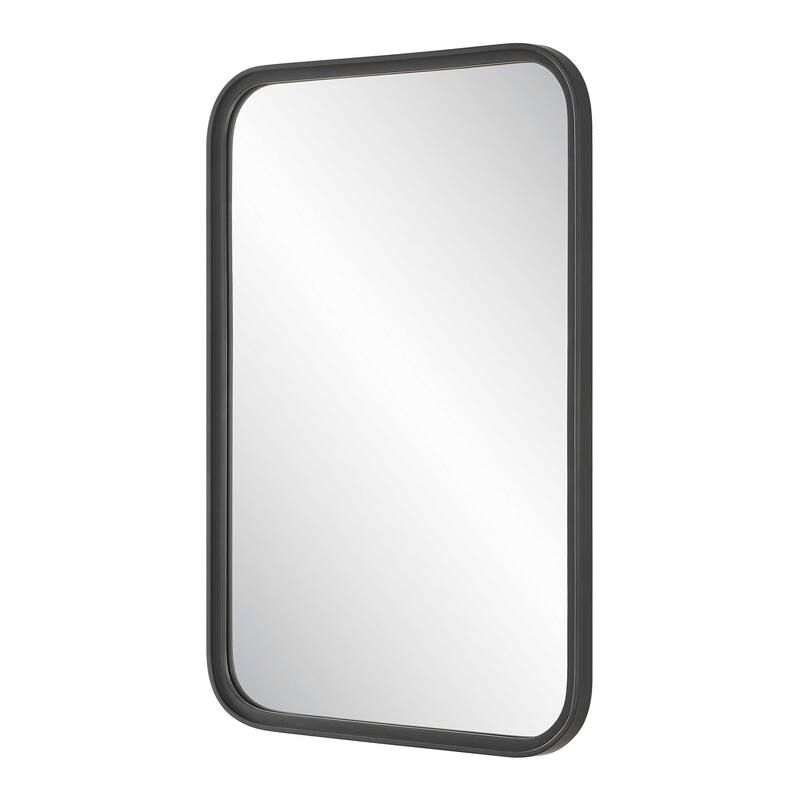 Copper Grove Black Round Aluminum Rectangular Mirror