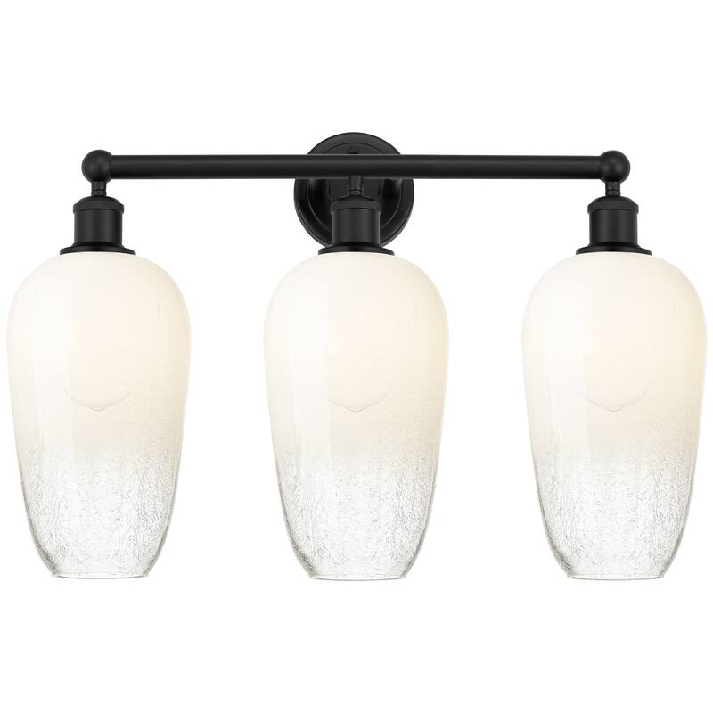 Innovations Lighting Endless Possibilities Edison - Brookhaven Flute - 3 Light 25" Bath Vanity Light - Matte Black/Opal