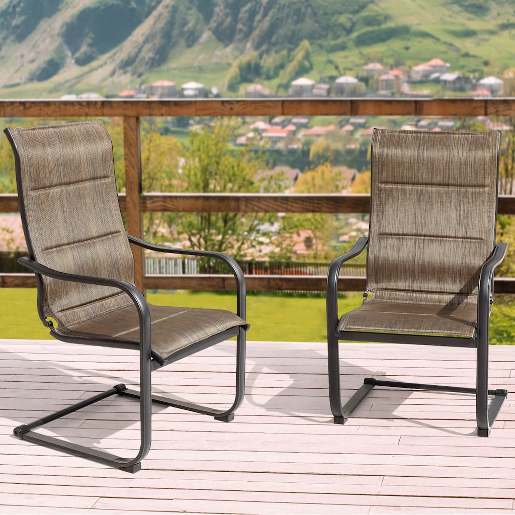 Nuu Garden Outdoor Patio 2-Piece Dining Chairs, Breathable Textilene, Iron Frame