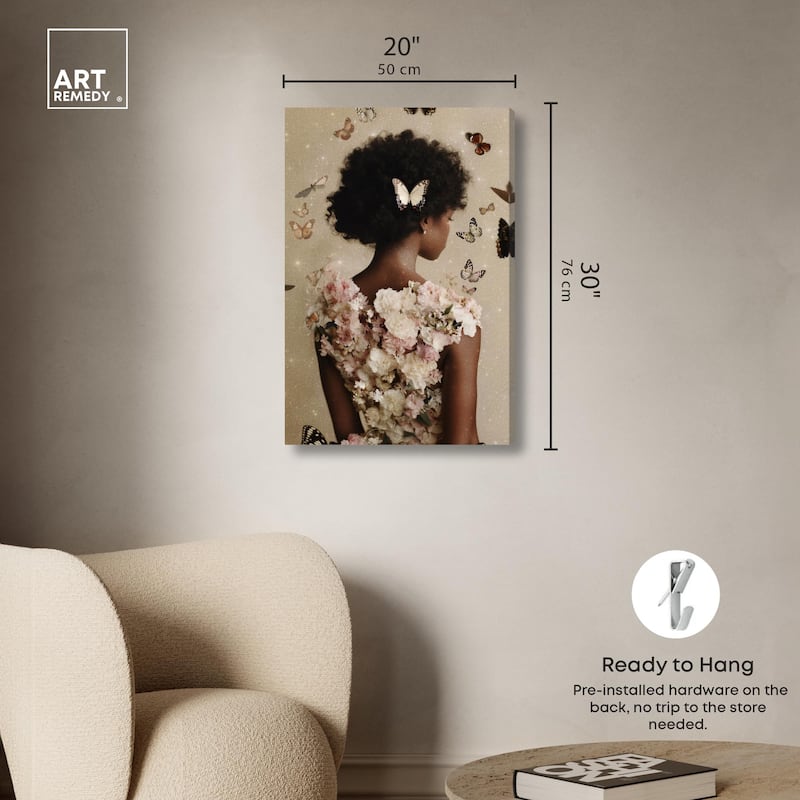 Butterfly Bloom Dress II Canvas by Art Remedy, Gallery Wrapped