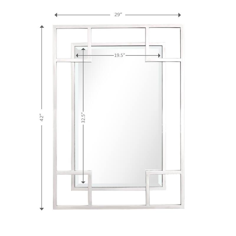 HomeRoots 42" Painted Rectangle Accent Mirror Wall Mounted With Metal Frame - 42.12