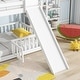 preview thumbnail 10 of 19, Modern Wooden Twin Over Twin Floor Bunk Bed with Safety Guardrails