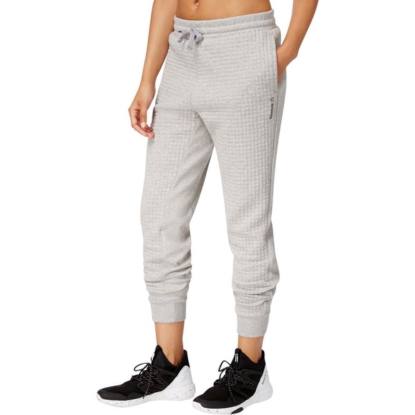 Reebok Womens Jogger Pants Quilted Slim 