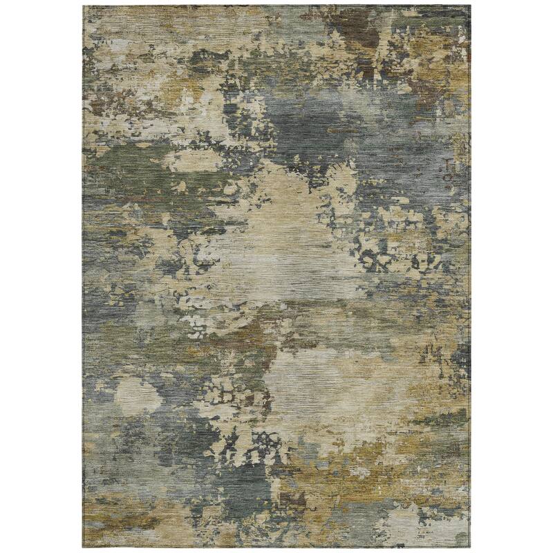HomeRoots Abstract Transitional Rectangle Outdoor Rug