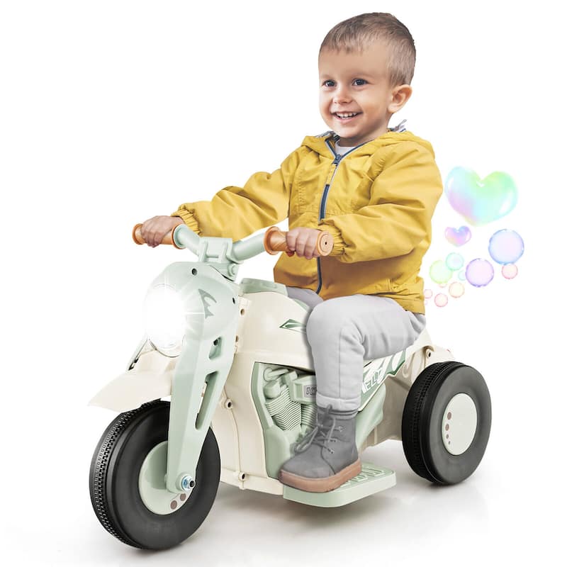 Gymax 6V Kids Bubble Car Electric Ride on Motorcycle w/ Music Button &