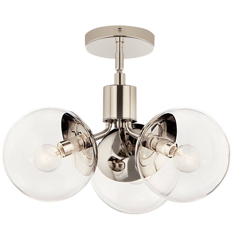 Kichler 52700CLR Silvarious 3 Light 17" Wide Pendant with Clear Shades