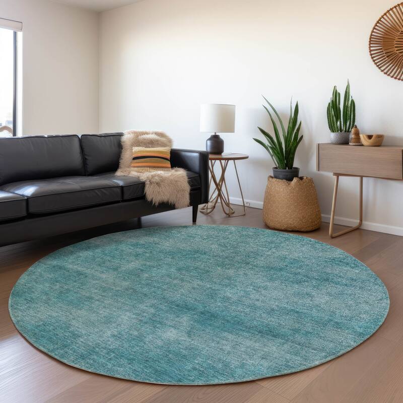 Machine Washable Indoor/ Outdoor Simple Solid Chantille Rug