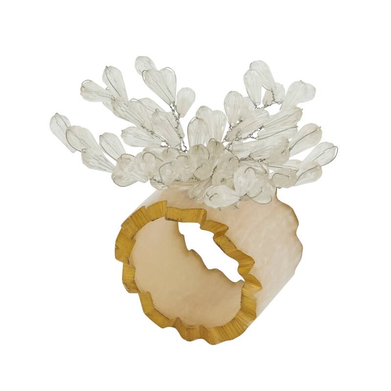 Beaded Bliss Resin Napkin Ring (Set of 4) - Clear - Set of 4