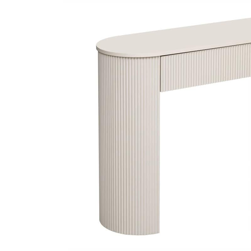 Fluted Design 54" Entryway Table with and Storage Drawers