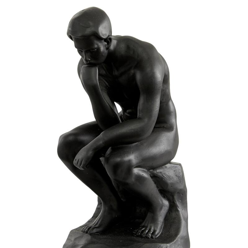 Polystone People The Thinker Decorative Bookends - Set of 2 Black - Roche River Decor