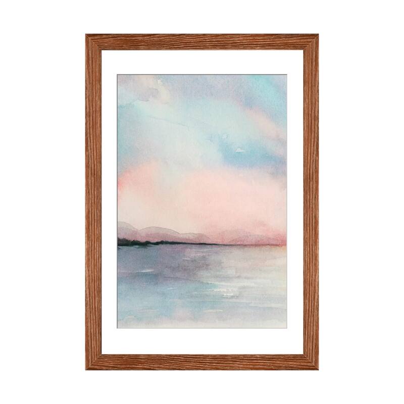 iCanvas "Sea Sunset Triptych I" by Grace Popp - Walnut - 24x16x1
