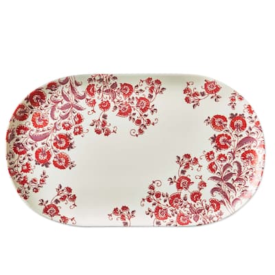 Jasmine Melamine Rectangular Serving Platter Multicolor Dishwasher Safe 17 x 10 x 0.45 Inches Everyday Use
