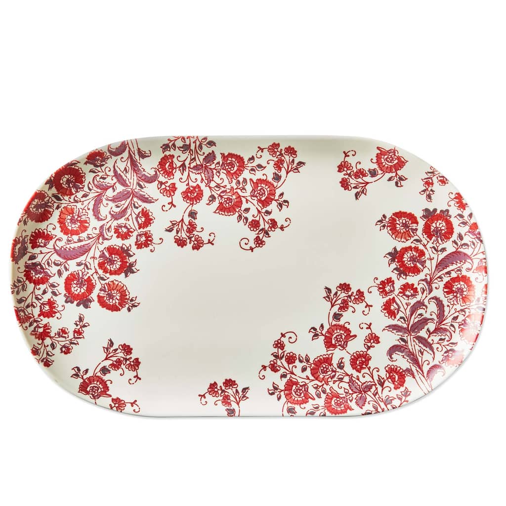 Jasmine Melamine Rectangular Serving Platter Multicolor Dishwasher Safe 17 x 10 x 0.45 Inches Everyday Use