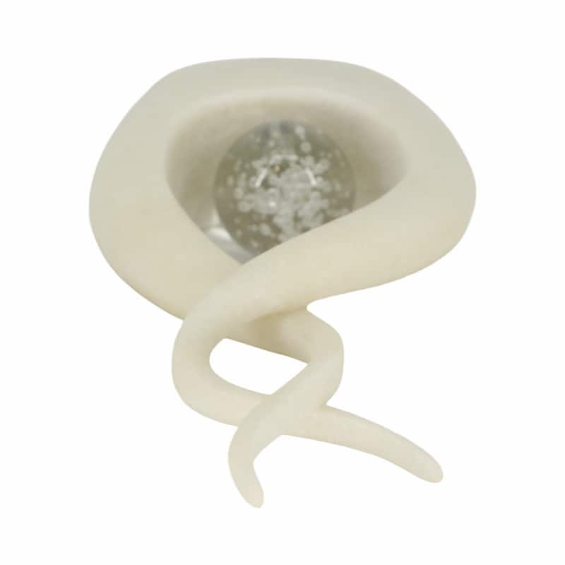Swirl Design Decorative Modern Figurine with Marble Accent, Home Decor - 6" x 3" x 12"