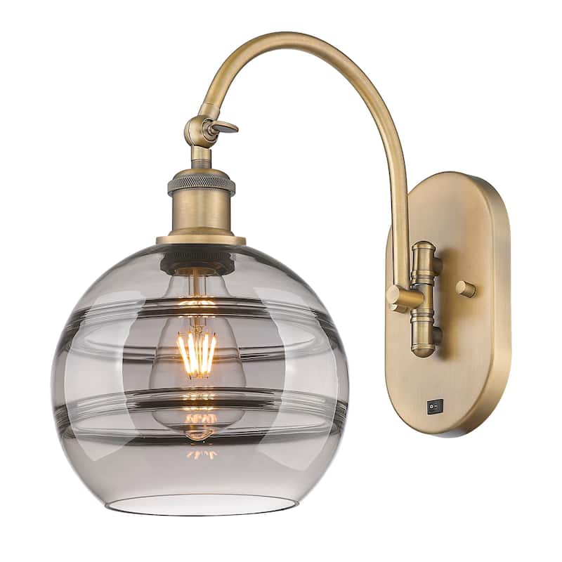 Innovations Lighting 518-1W-13-8 Rochester Sconce Rochester 13" Tall - Brushed Brass / Smoked