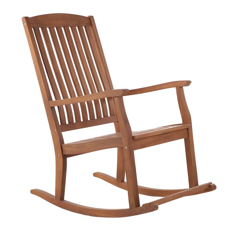 Nordic Style Oiled Premium Teak Rocking Chair - Brown