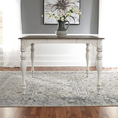 Magnolia Manor Antique White Weathered Bark Gathering Table