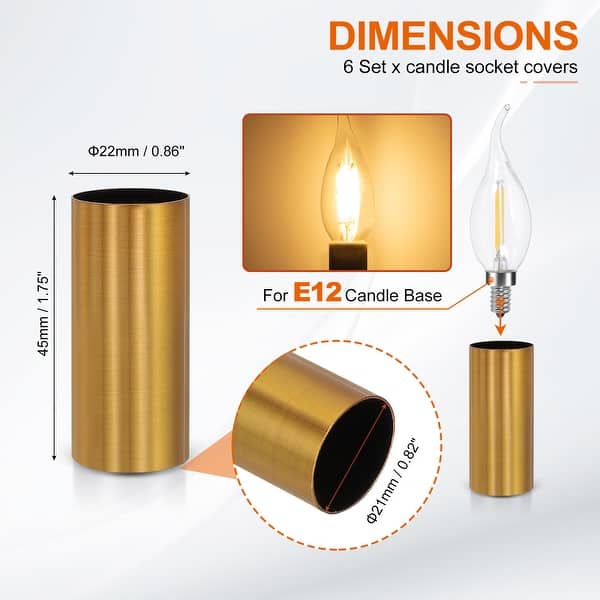 dimension image slide 78 of 102, Metal Chandelier Socket Sleeves Insulation Heat Shrinkable