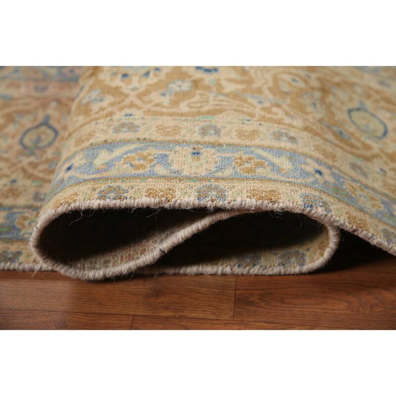 Hand Knotted Oriental 100% Wool Carpet Traditional Floral Coral Mashad Area Rug - 12' 5'' X 9' 3''