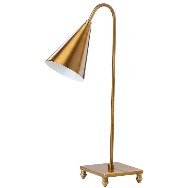 SAFAVIEH Lighting 20-inch Annetta Modern Gold Task Table Lamp - 11.5" x 5.25" x 20"