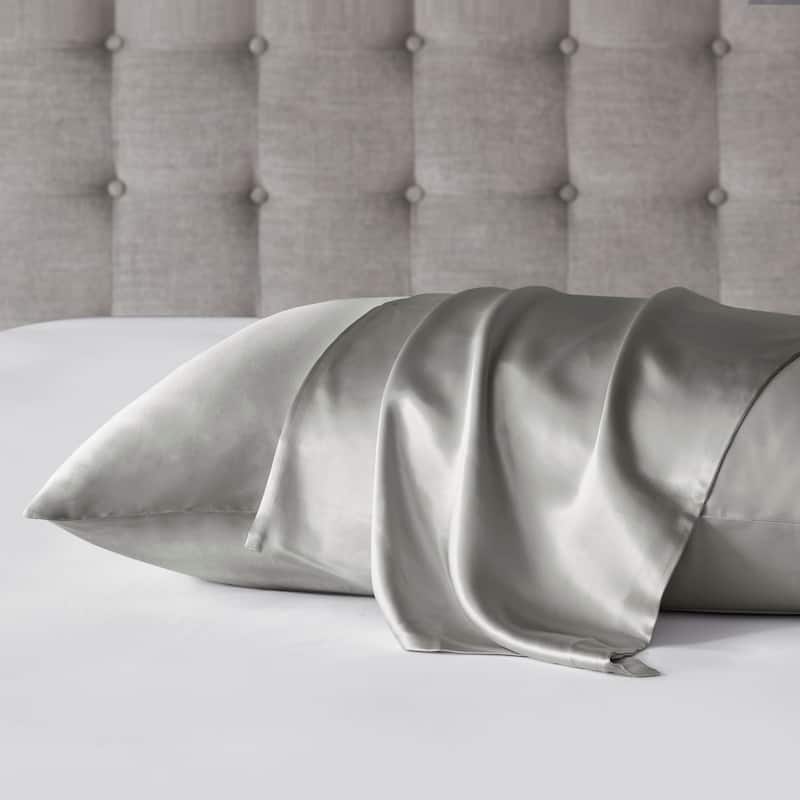 Madison Park Silk 100% Mulberry Single Pillowcase - Queen - Grey