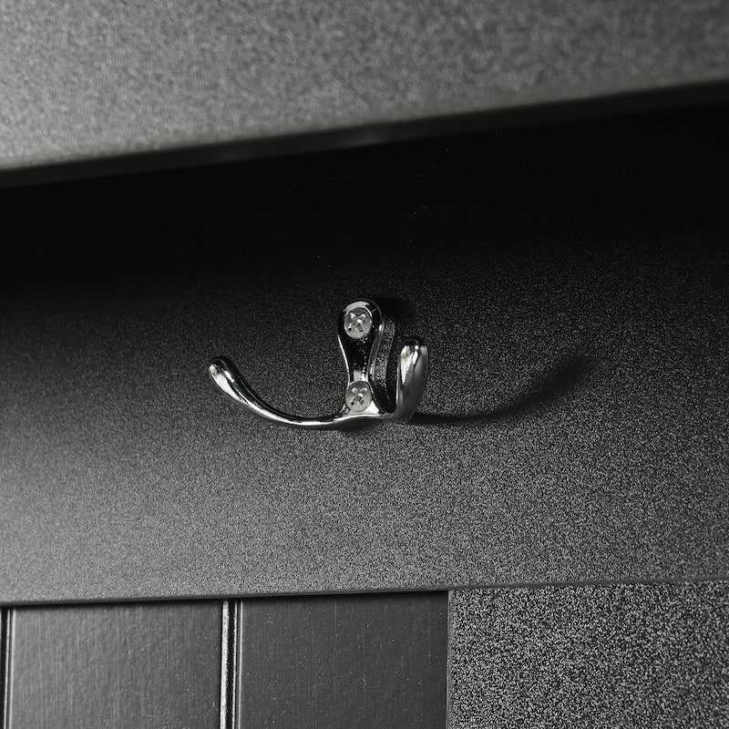 47.2'' Wide 5-in-1 Hall Tree with Bench, Cushion, Shutter Doors & 4 Hooks, Entryway Storage Organizer Cabinet