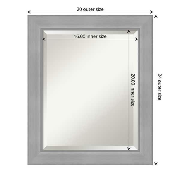 Beveled Bathroom Wall Mirror - Vista Brushed Nickel Frame - Bed Bath ...