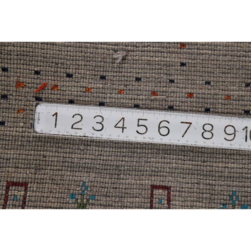 Tribal Gray Gabbeh Oriental Area Rug Handmade Wool Carpet - 5'3"x 7'7"