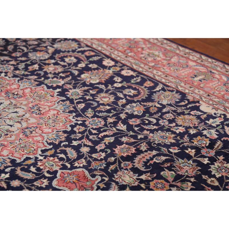 Vegetable Dye Floral Kashan Chinese Area Rug Hand-Knotted Wool Carpet - 6'0"x 9'2"