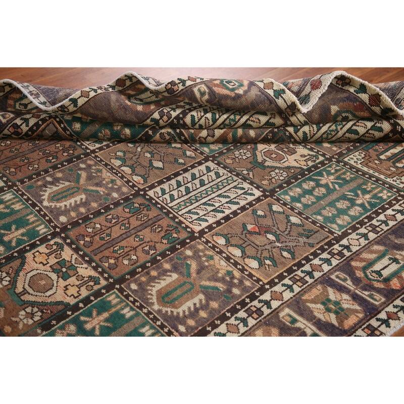 Distressed Bakhtiari Persian Vintage Area Rug Handmade Wool Carpet - 6'8"x 9'9"