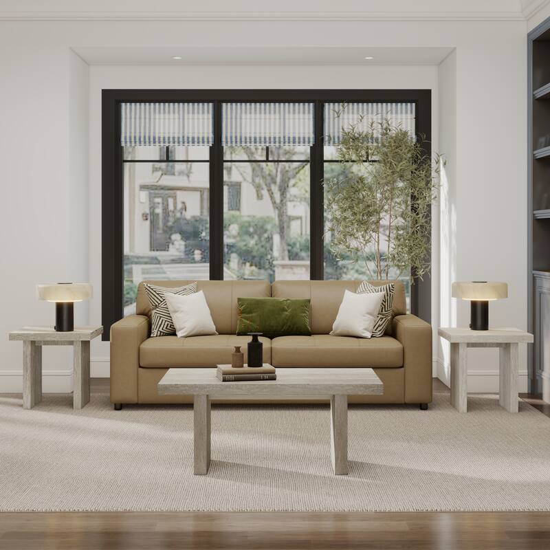 Roundhill Furniture Cavira 3-Piece Faux Marble Coffee Table Set