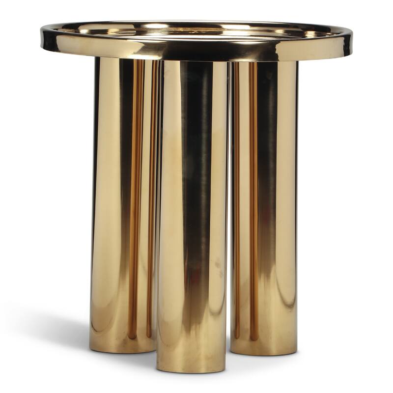 Eclat - Sofia Polished End Table - Polished Gold - Polished Gold - Stainless Steel