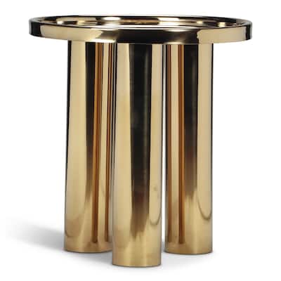 Eclat - Sofia Polished End Table - Polished Gold