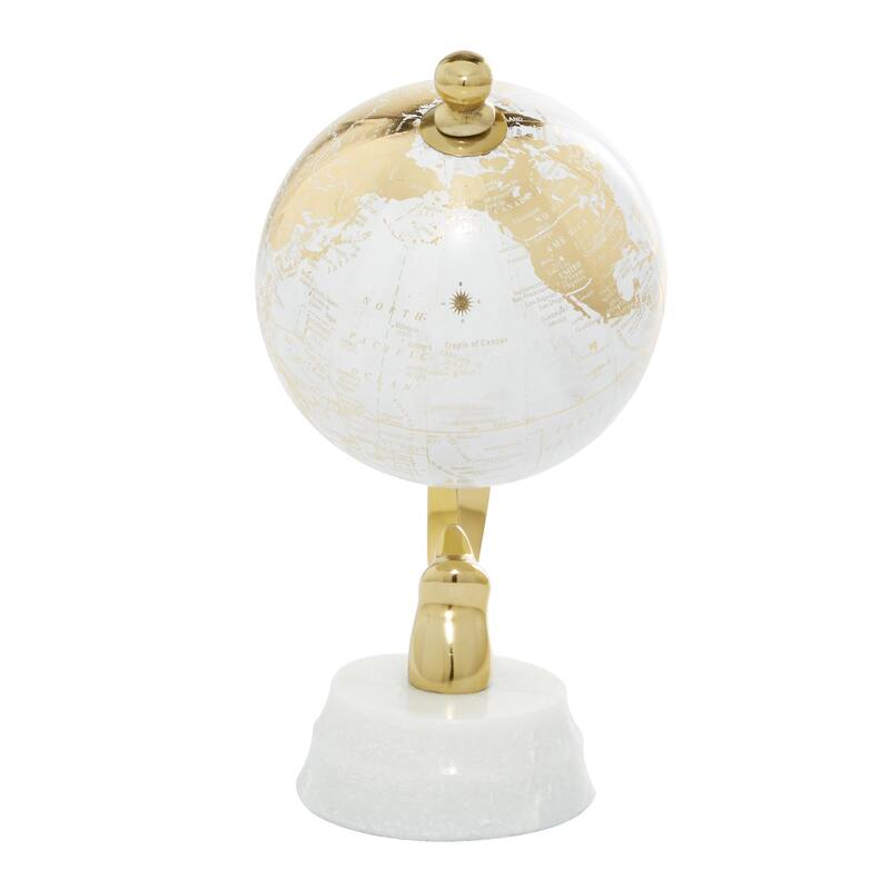 Gold Aluminum Globe with Marble Base