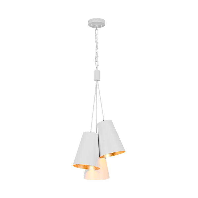 Scandinavian 3-Light Cluster Iron Cone Shade Pendant Chandelier