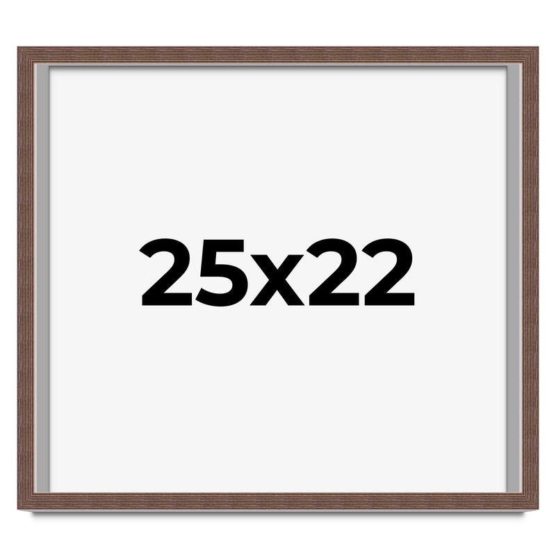 25x22 Shadow Box Frame Brown | 1.125 inches Deep Real Wood Rustic