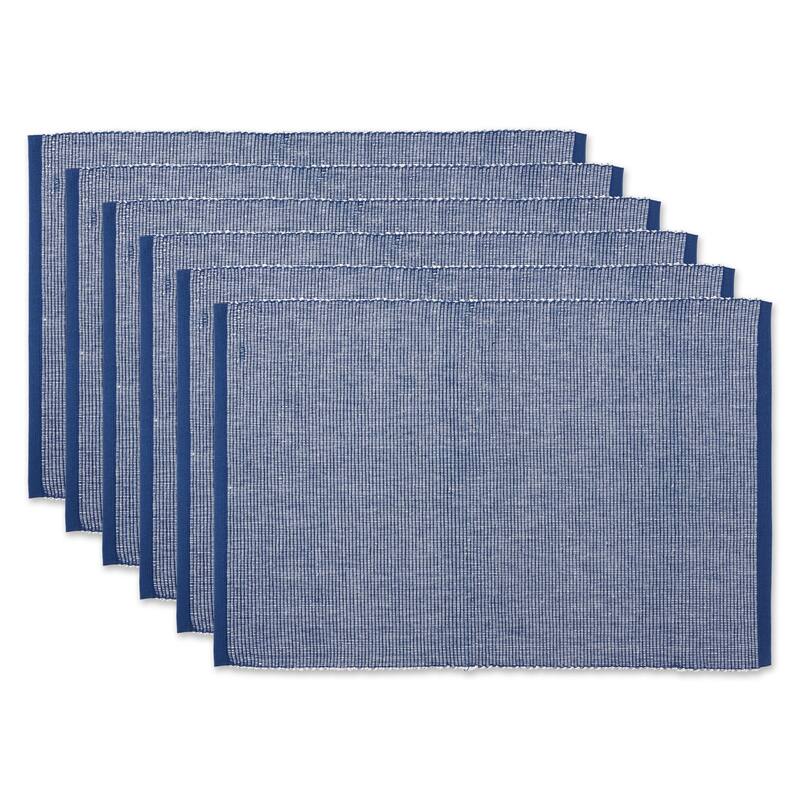 DII Black & White 2-Tone Ribbed Placemat (Set of 6) - Navy
