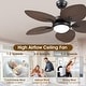 preview thumbnail 46 of 64, 44"/52" Palm Leaf Tropical Ceiling Fan with Light and Remote,Indoor and Outdoor Ceiling Fan,Waterproof