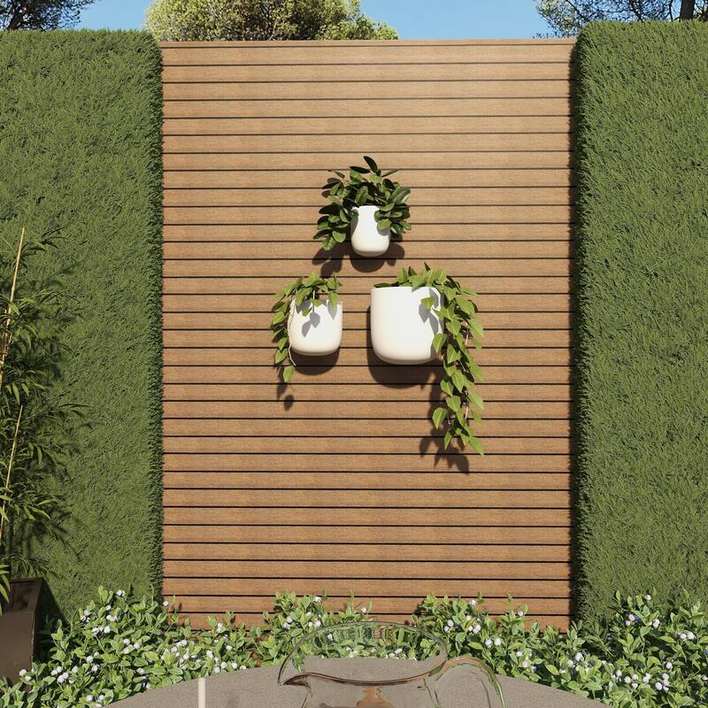 Gold, Black, Silver or White Metal Indoor Outdoor Floating Wall Planter (Set of 3) - S/3 9", 7", 6"H