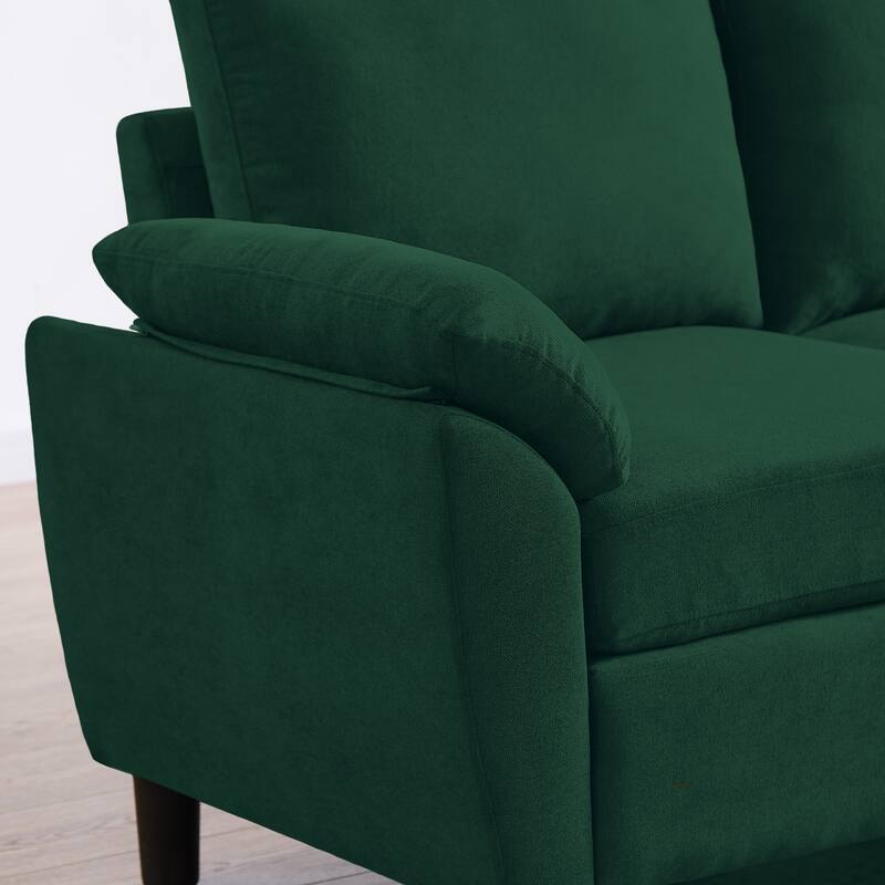 Modern Sectional Sofa Couch L Shaped with Removable Armrest, Convertible Couch with Reversible Ottoman for Living Room
