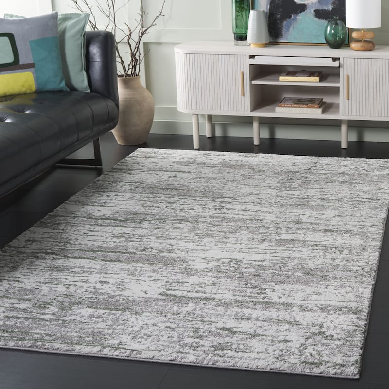 SAFAVIEH Century Iida Modern Abstract Rug - 9' x 12' - Grey/Dark Green - Rectangle