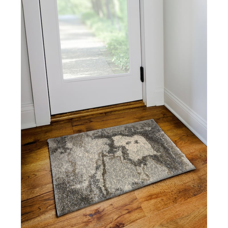 Addison Barkley Neutral Fog Watercolor 1'8" x 2'6" Accent Rug - 1'8" x 2'6" - Rectangle