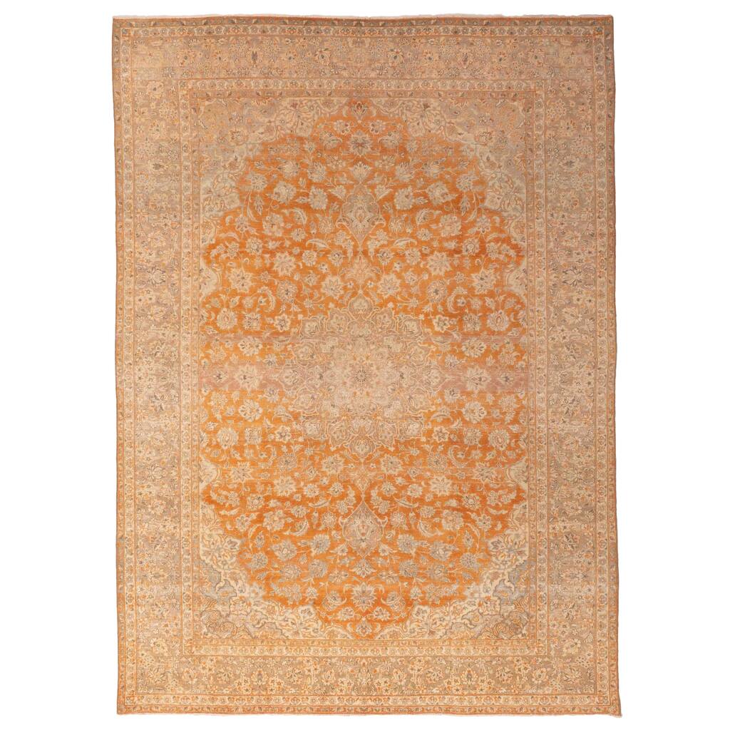 ECARPETGALLERY Hand-knotted Antalya Vintage Burnt Orange Wool Rug - 9'7 x 12'11