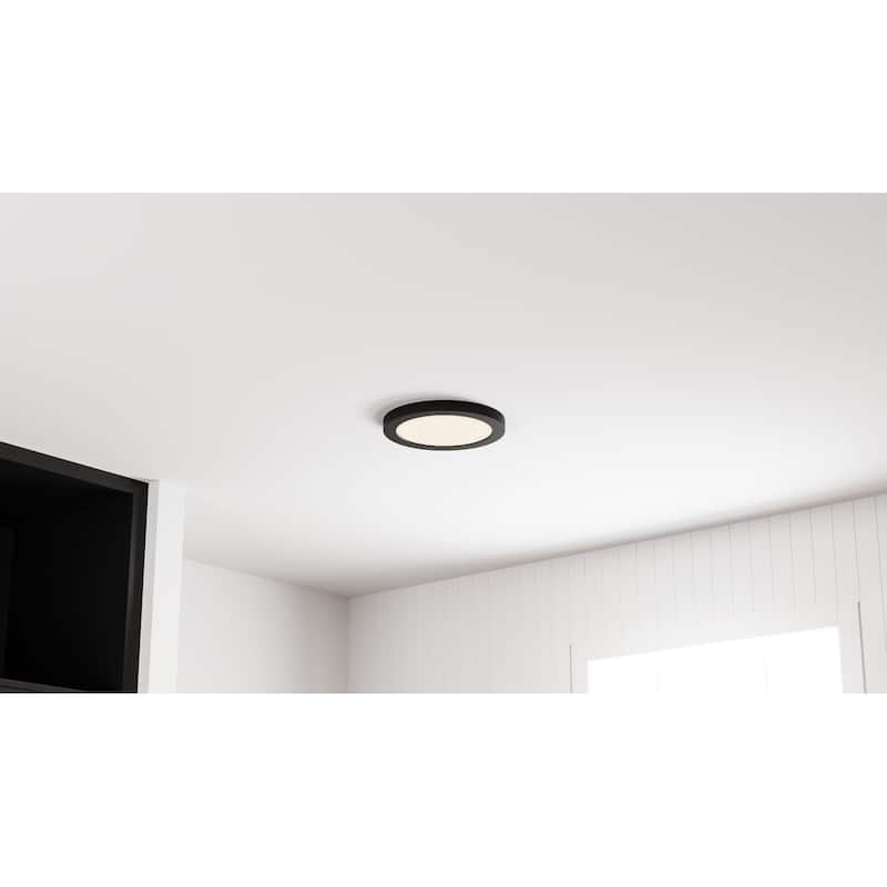 Outskirts Integrated LED Earth Black Flush Mount with CCT Switch