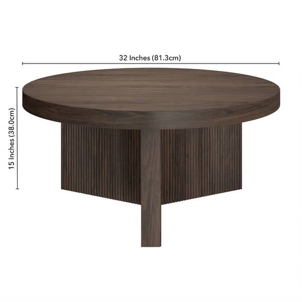 dimension image slide 2 of 5, Holm 32" Wide Round Coffee Table